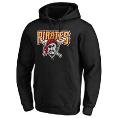 Pittsburgh Pirates Cooperstown Collection Huntington Logo Fitted Pullover Hoodie - Black Hoodies