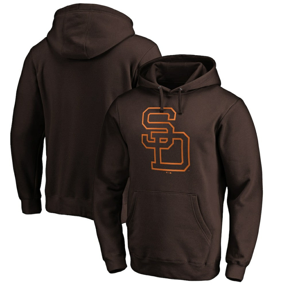 San Diego Padres Cooperstown Collection Huntington Logo Fitted Pullover Hoodie - Brown Hoodies