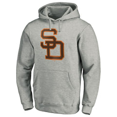 San Diego Padres Cooperstown Collection Huntington Logo Fitted Pullover Hoodie - Heather Gray Hoodies