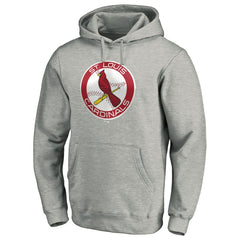St. Louis Cardinals Cooperstown Collection Huntington Logo Fitted Pullover Hoodie - Heather Gray Hoodies