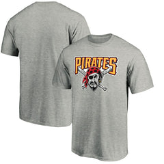 Pittsburgh Pirates Cooperstown Collection Huntington Logo T-Shirt - Heathered Gray T-shirts
