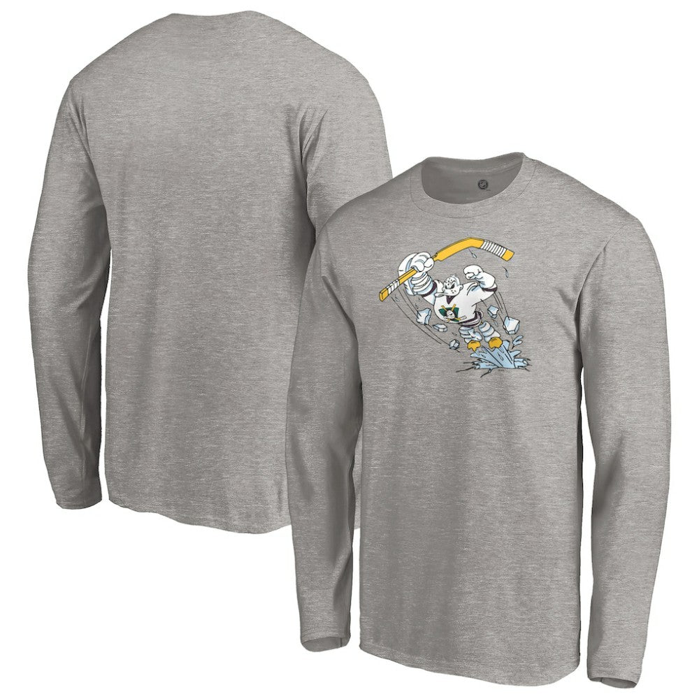 Anaheim Ducks Special Edition Primary Logo Long Sleeve T-Shirt - Heather Gray | US 4153562