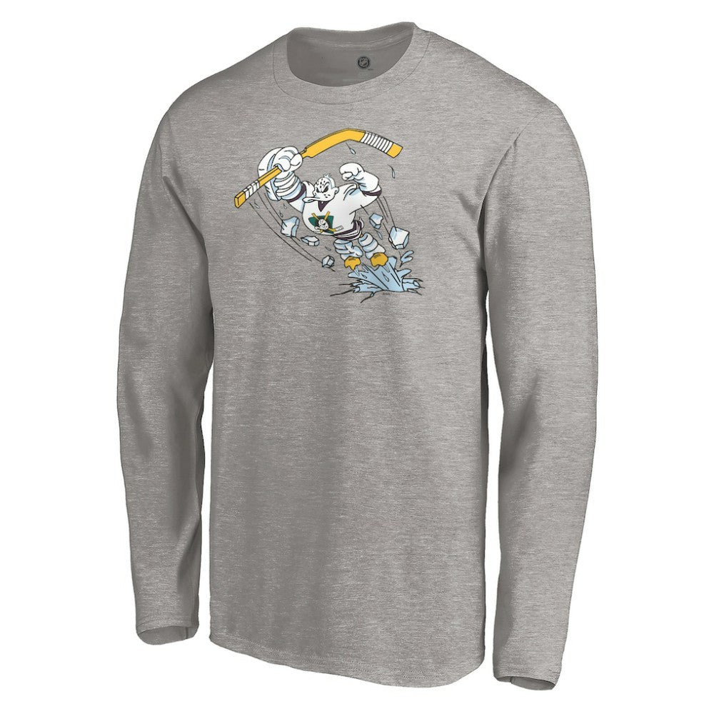 Anaheim Ducks Special Edition Primary Logo Long Sleeve T-Shirt - Heather Gray | US 4153562