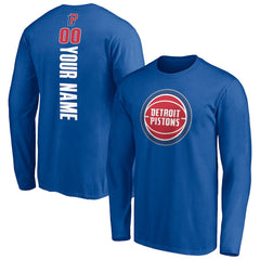 Detroit Pistons Playmaker Personalized Name & Number Long Sleeve T-Shirt Blue outlet