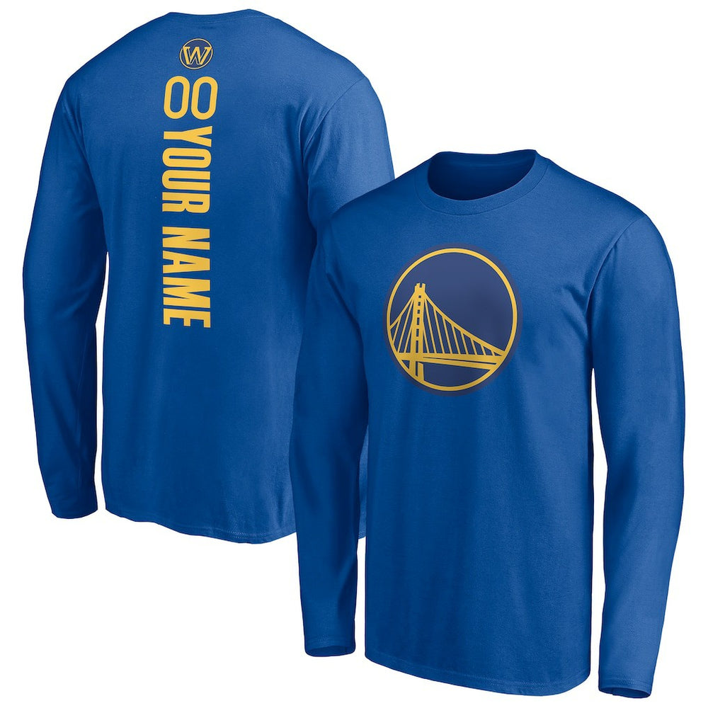 Golden State Warriors Playmaker Personalized Name & Number Long Sleeve T-Shirt Royal outlet