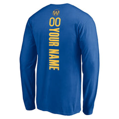 Golden State Warriors Playmaker Personalized Name & Number Long Sleeve T-Shirt Royal outlet