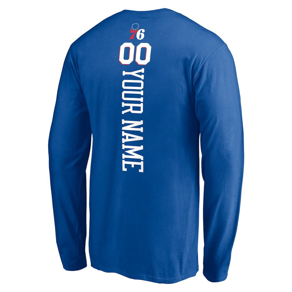 Philadelphia 76ers Playmaker Personalized Name & Number Long Sleeve T-Shirt Royal