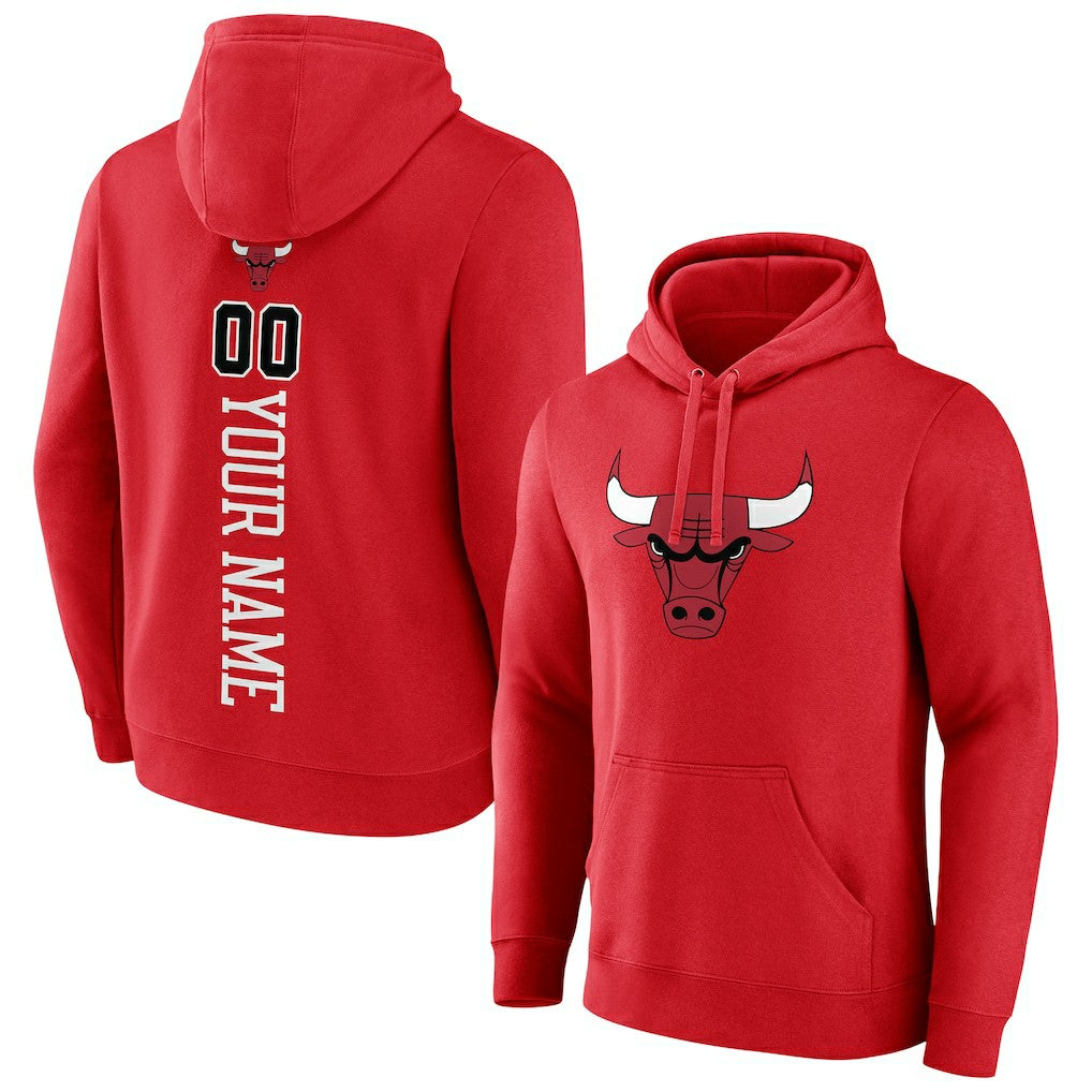 Chicago Bulls Playmaker Personalized Name & Number Pullover Hoodie Red