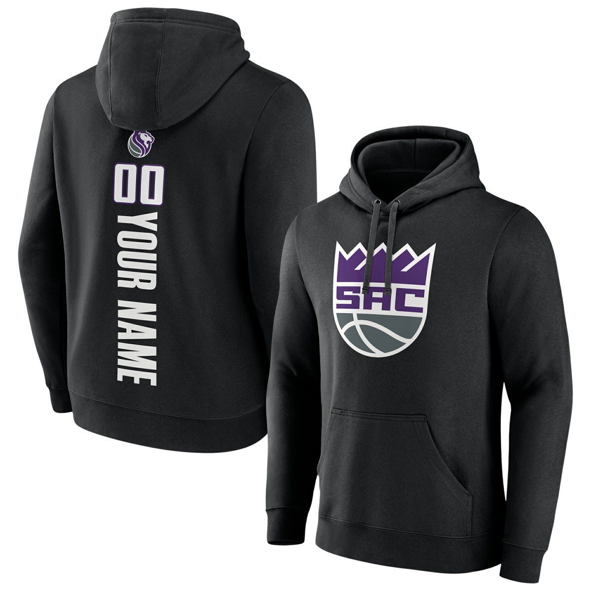 Sacramento Kings Playmaker Personalized Name & Number Pullover Hoodie Black