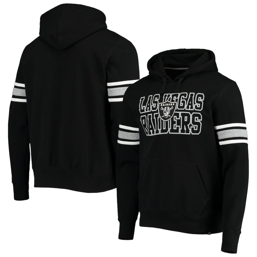 Las Vegas Raiders '47 Double Block Pullover Hoodie - Black Hoodies