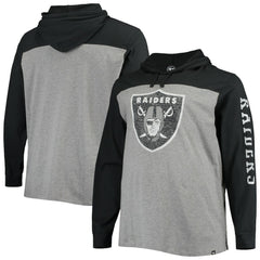 Las Vegas Raiders '47 Franklin Wooster Long Sleeve Hoodie T-Shirt - Heathered Gray/Black Hoodies