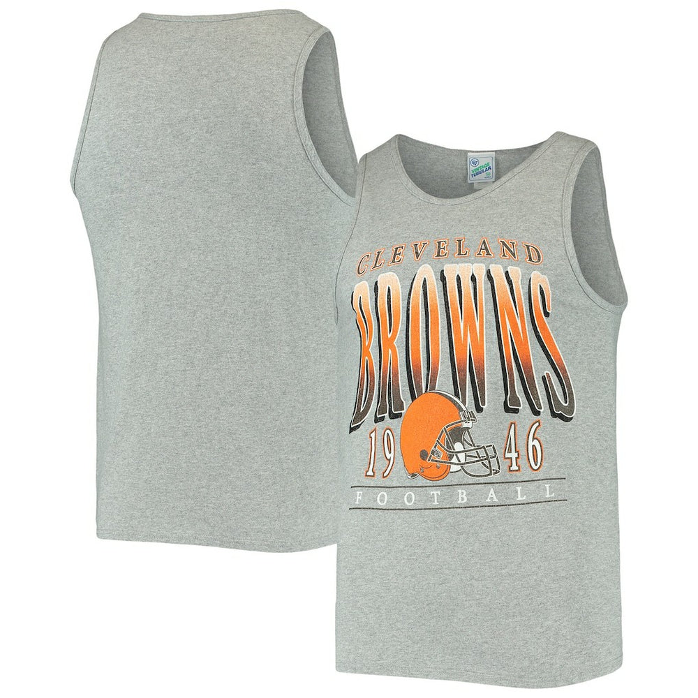 Cleveland Browns '47 Home Opener Vintage Tank Top - Heathered Gray Tops