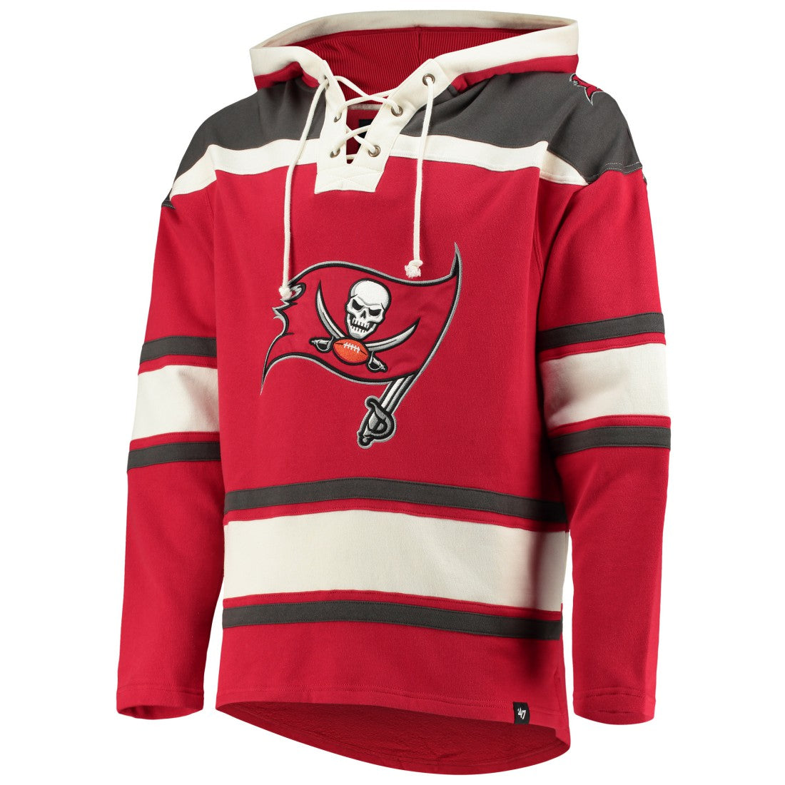 Tampa Bay Buccaneers '47 Lacer V-Neck Pullover Hoodie - Red Hoodies