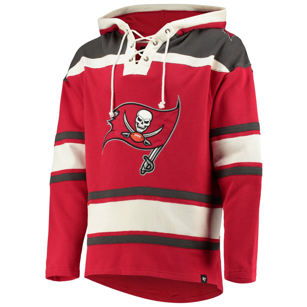 Tampa Bay Buccaneers '47 Lacer V-Neck Pullover Hoodie - Red Hoodies