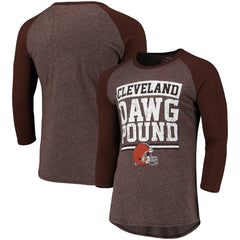 Cleveland Browns Pastime Raglan 3/4-Sleeve T-Shirt - Heathered Brown T-shirts