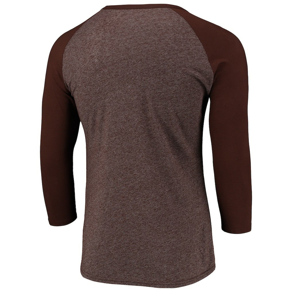 Cleveland Browns Pastime Raglan 3/4-Sleeve T-Shirt - Heathered Brown T-shirts