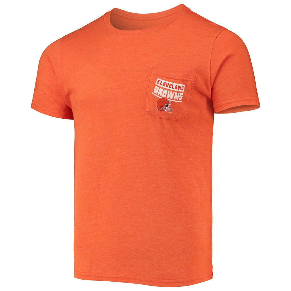 Cleveland Browns Field Goal Pocket Tri-Blend T-Shirt - Heathered Orange T-shirts