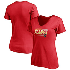 Calgary Flames Fanatics Women's Plus Size Mascot In Bounds V-Neck T-Shirt - Red | US 4179083