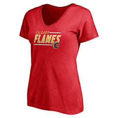 Calgary Flames Fanatics Women's Plus Size Mascot In Bounds V-Neck T-Shirt - Red | US 4179083