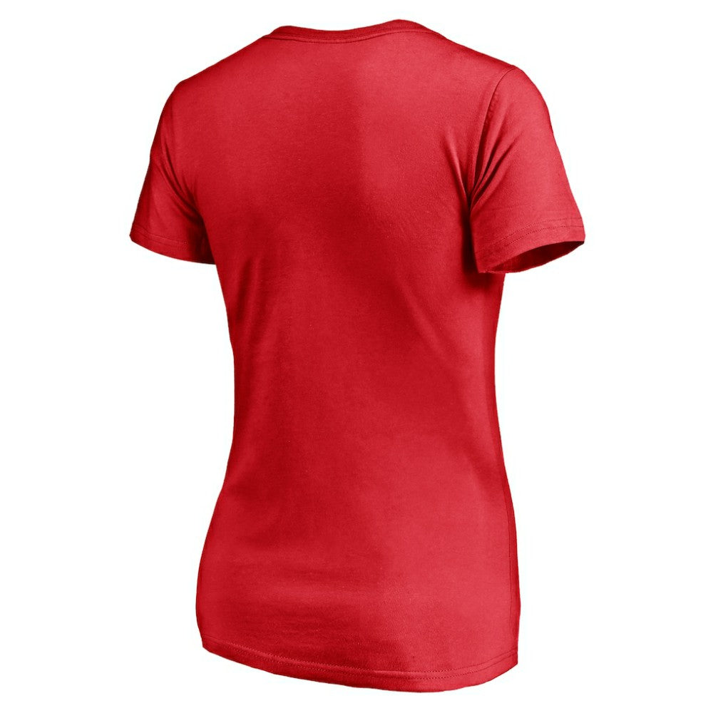 Calgary Flames Fanatics Women's Plus Size Mascot In Bounds V-Neck T-Shirt - Red | US 4179083