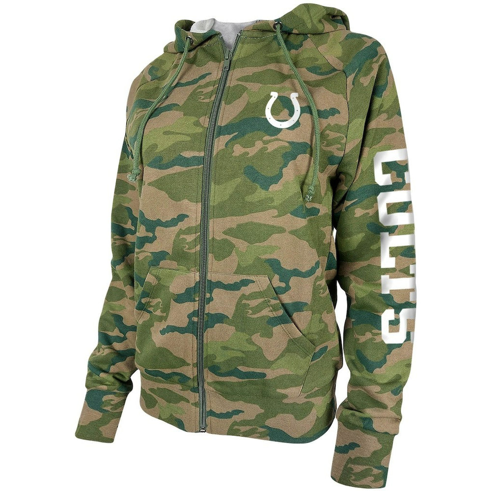 Indianapolis Colts New Era Women's Raglan Full-Zip Hoodie - Camo Hoodies