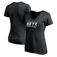 Brooklyn Nets Women's Mascot In Bounds V-Neck T-Shirt Black - Fanatics