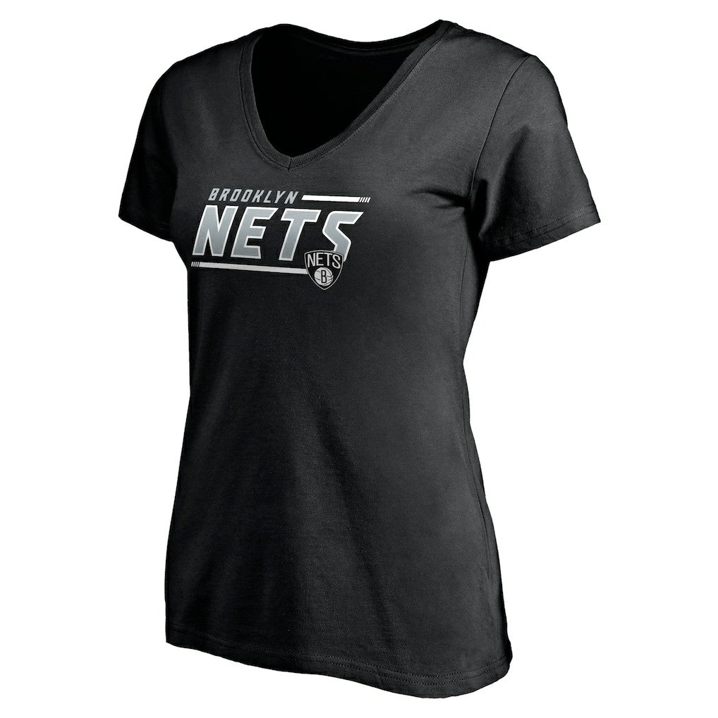 Brooklyn Nets Women's Mascot In Bounds V-Neck T-Shirt Black - Fanatics