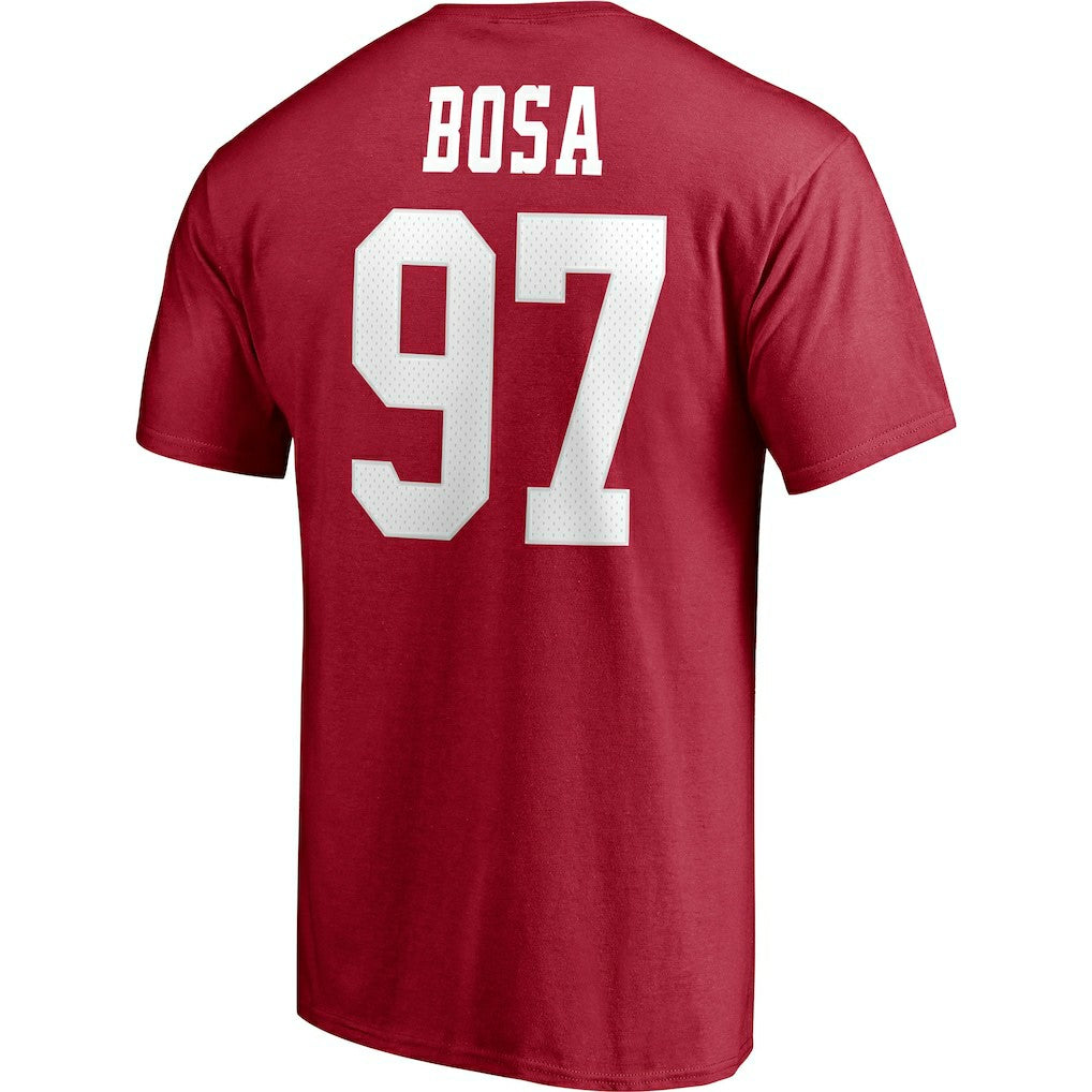 Nick Bosa San Francisco 49ers Player Icon Name & Number T-Shirt - Scarlet T-shirts