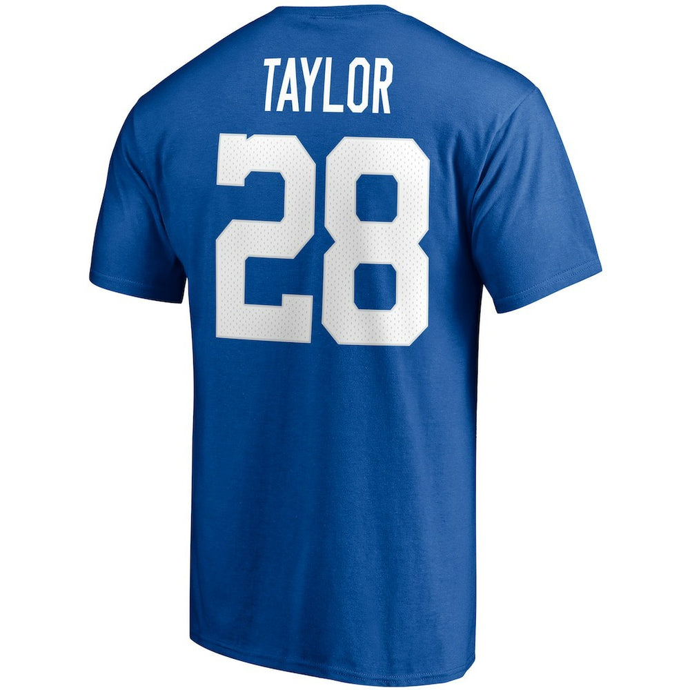 Jonathan Taylor Indianapolis Colts Player Icon Name & Number T-Shirt - Royal T-shirts