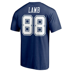 CeeDee Lamb Dallas Cowboys Player Icon Name & Number T-Shirt - Navy T-shirts