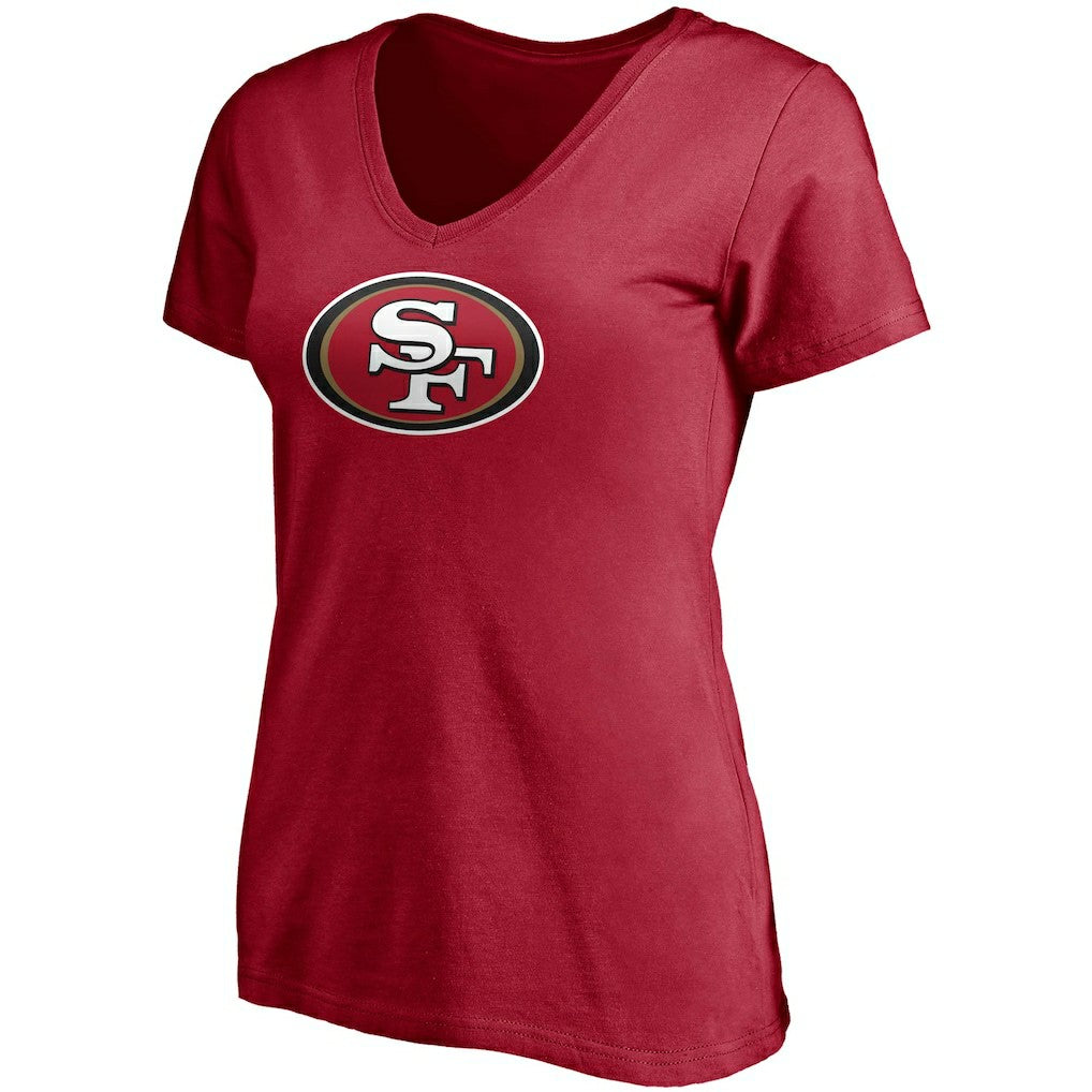 Nick Bosa San Francisco 49ers Women's Player Icon Name & Number V-Neck T-Shirt - Scarlet T-shirts