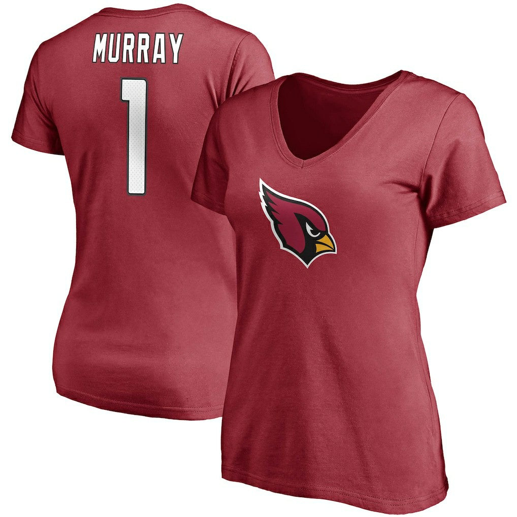 Kyler Murray Arizona Cardinals Women's Player Icon Name & Number V-Neck T-Shirt - Cardinal T-shirts