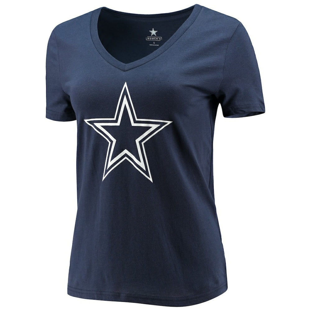 CeeDee Lamb Dallas Cowboys Women's Player Icon Name & Number V-Neck T-Shirt - Navy T-shirts