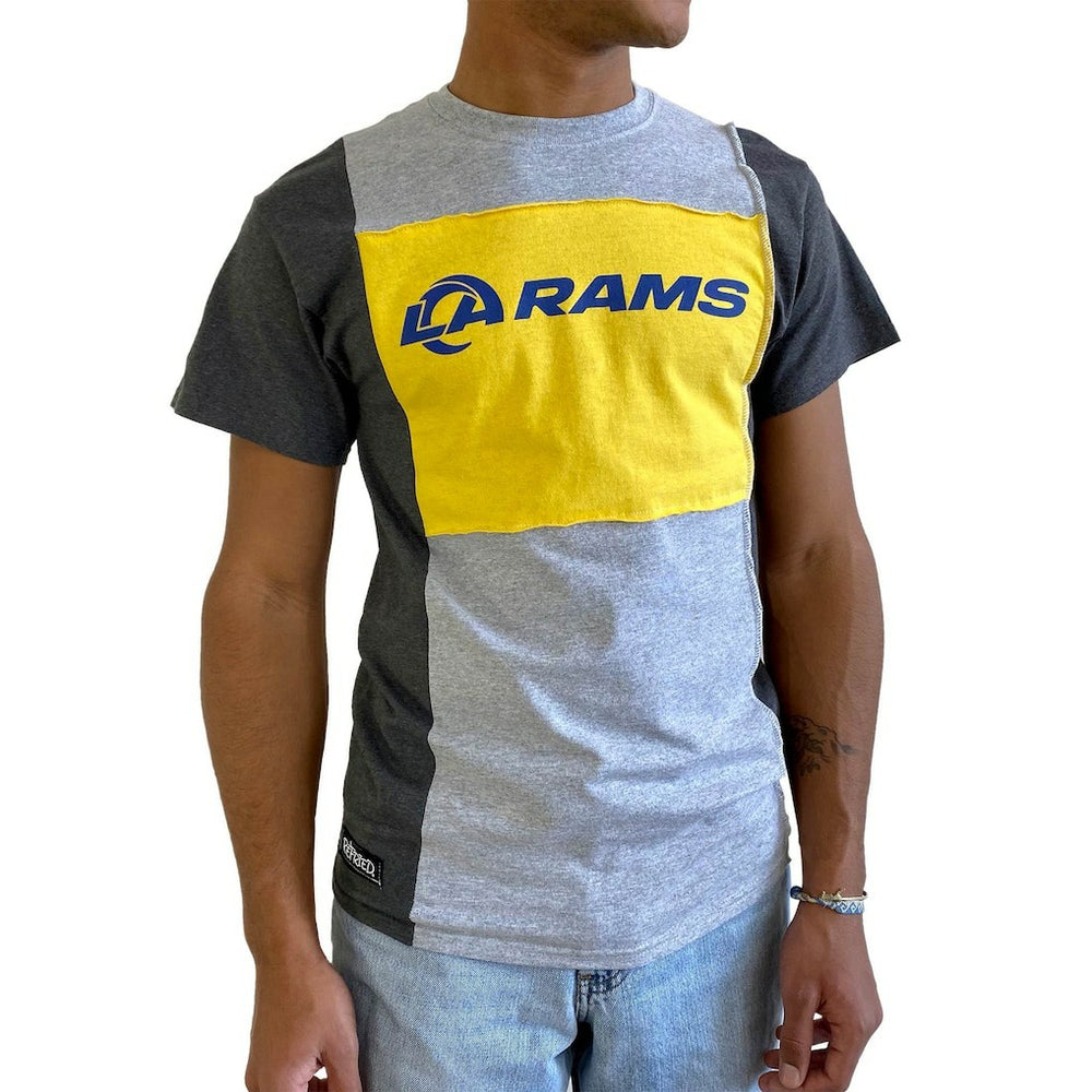 Los Angeles Rams Refried Apparel Sustainable Split T-Shirt - Heather Gray T-shirts