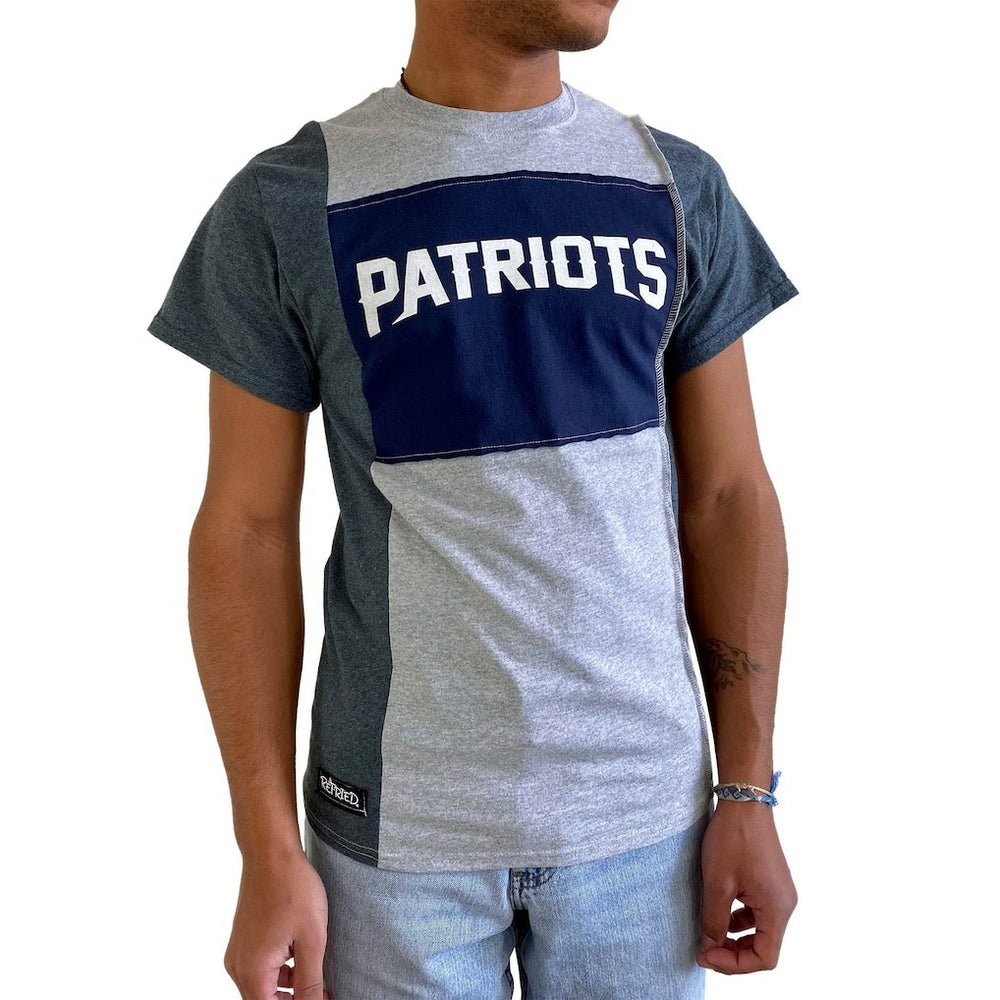New England Patriots Refried Apparel Sustainable Split T-Shirt - Heather Gray T-shirts