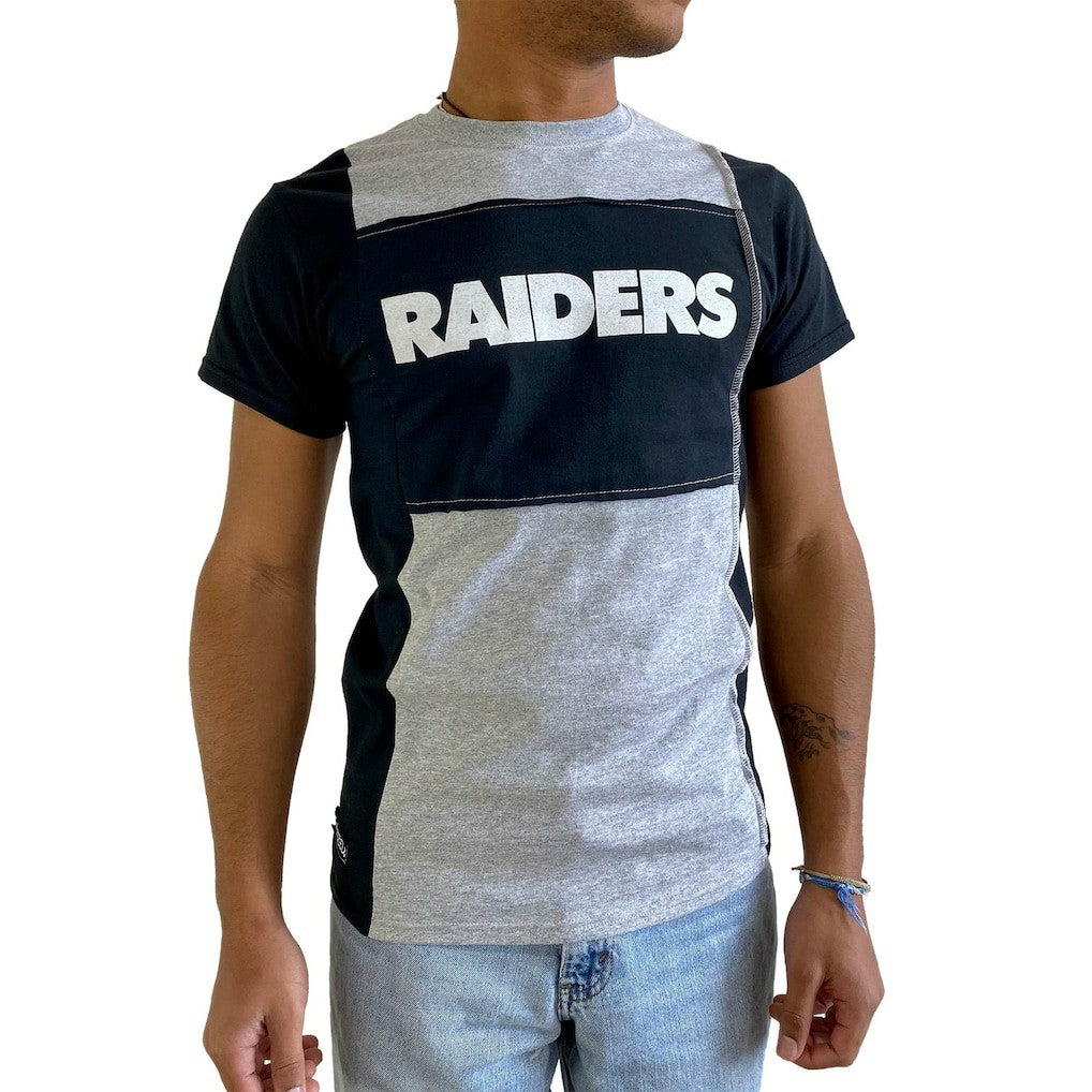 Las Vegas Raiders Refried Apparel Sustainable Split T-Shirt - Heather Gray T-shirts