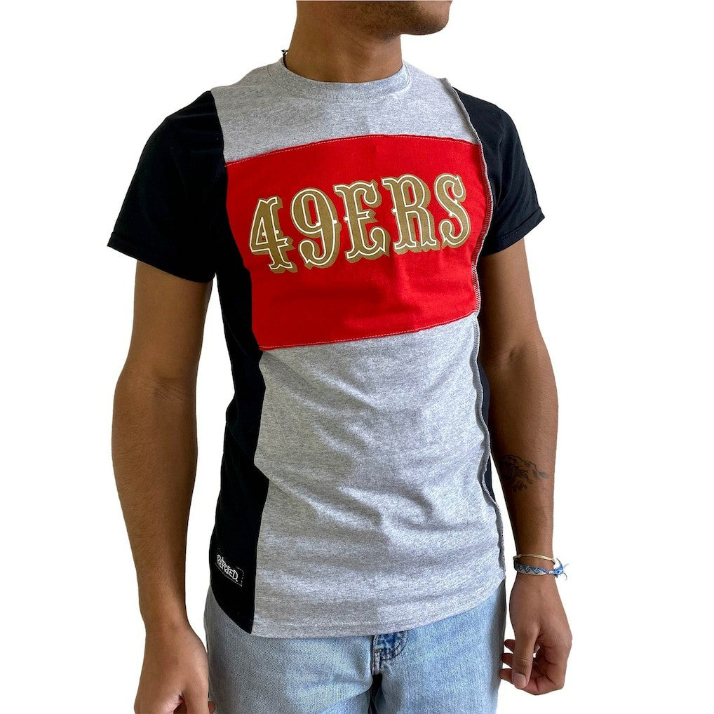 San Francisco 49ers Refried Apparel Sustainable Split T-Shirt - Heather Gray T-shirts