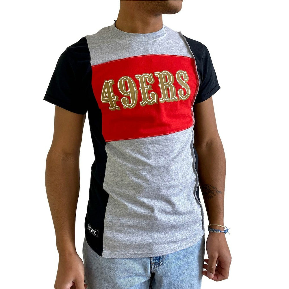 San Francisco 49ers Refried Apparel Sustainable Split T-Shirt - Heather Gray T-shirts