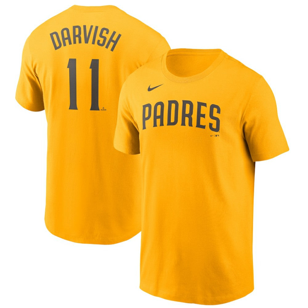 Yu Darvish San Diego Padres Nike Name & Number T-Shirt - Gold T-shirts