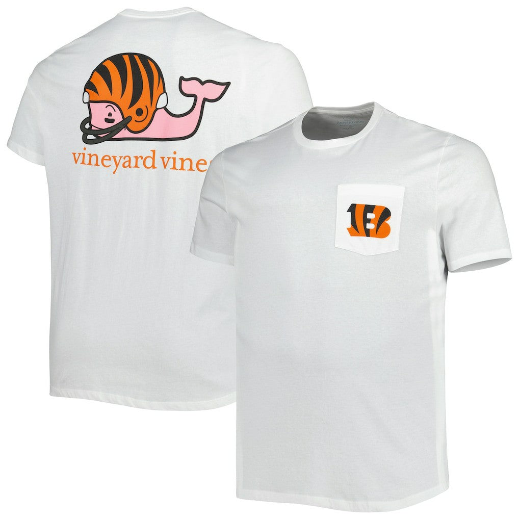 Cincinnati Bengals Vineyard Vines Big & Tall Helmet T-Shirt - White T-shirts