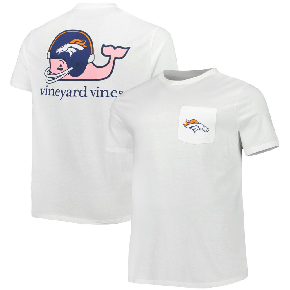 Denver Broncos Vineyard Vines Big & Tall Helmet T-Shirt - White T-shirts