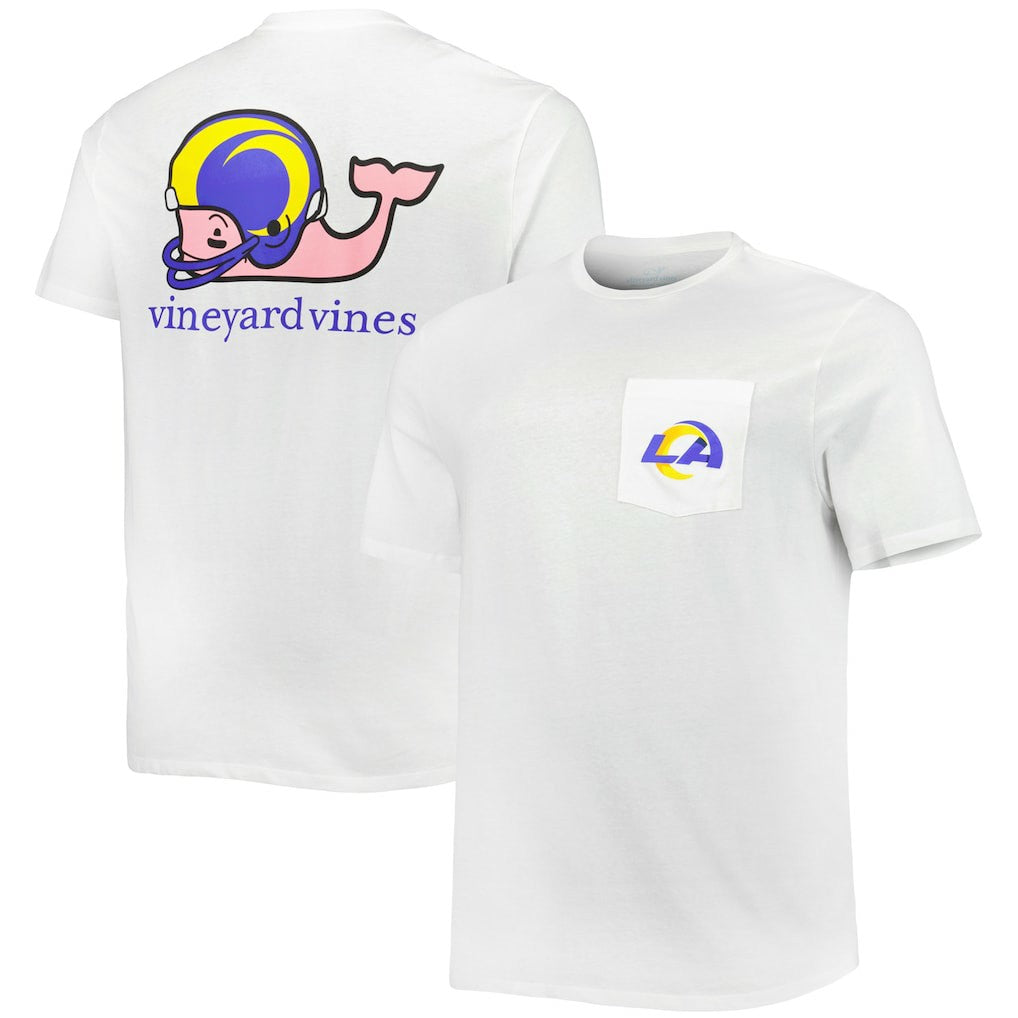Los Angeles Rams Vineyard Vines Big & Tall Helmet T-Shirt - White T-shirts