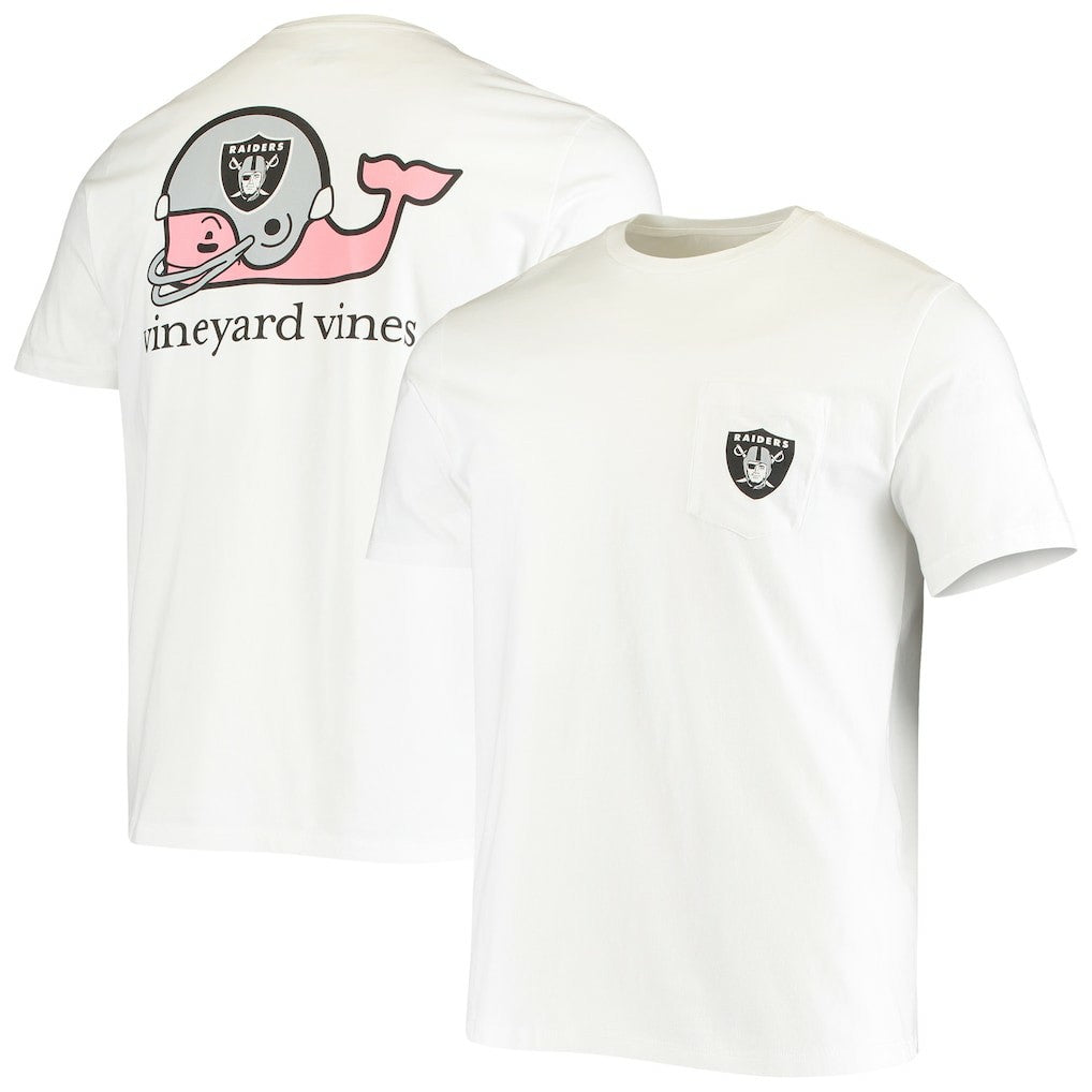 Las Vegas Raiders Vineyard Vines Big & Tall Helmet T-Shirt - White T-shirts