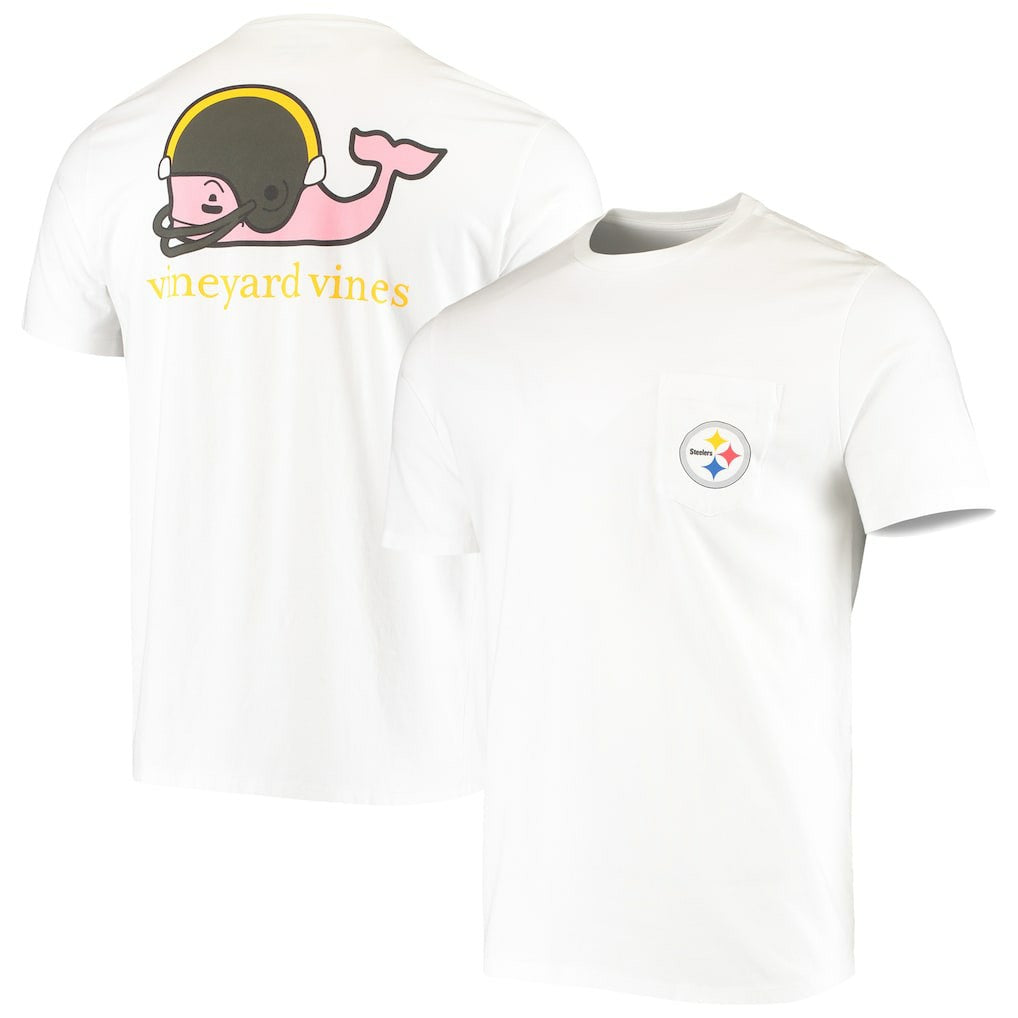 Pittsburgh Steelers Vineyard Vines Big & Tall Helmet T-Shirt - White T-shirts