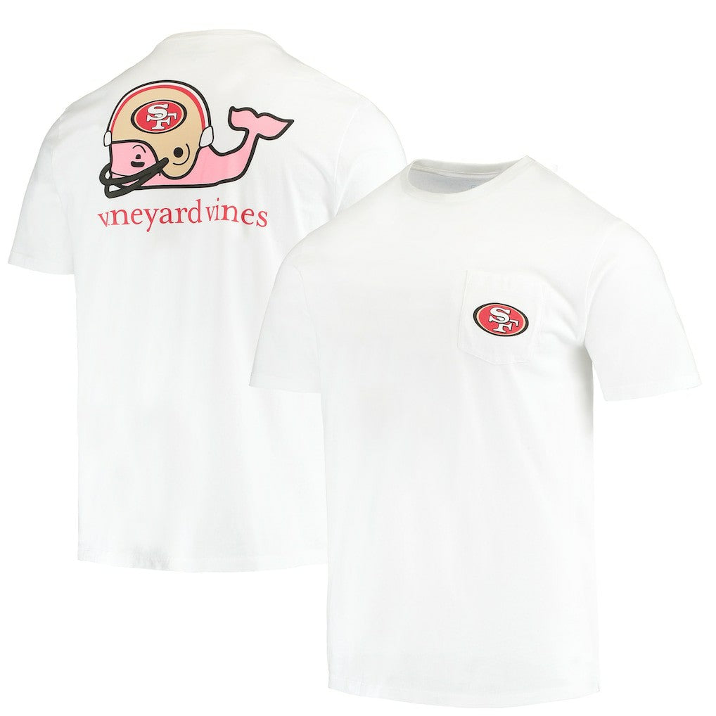 San Francisco 49ers Vineyard Vines Big & Tall Helmet T-Shirt - White T-shirts