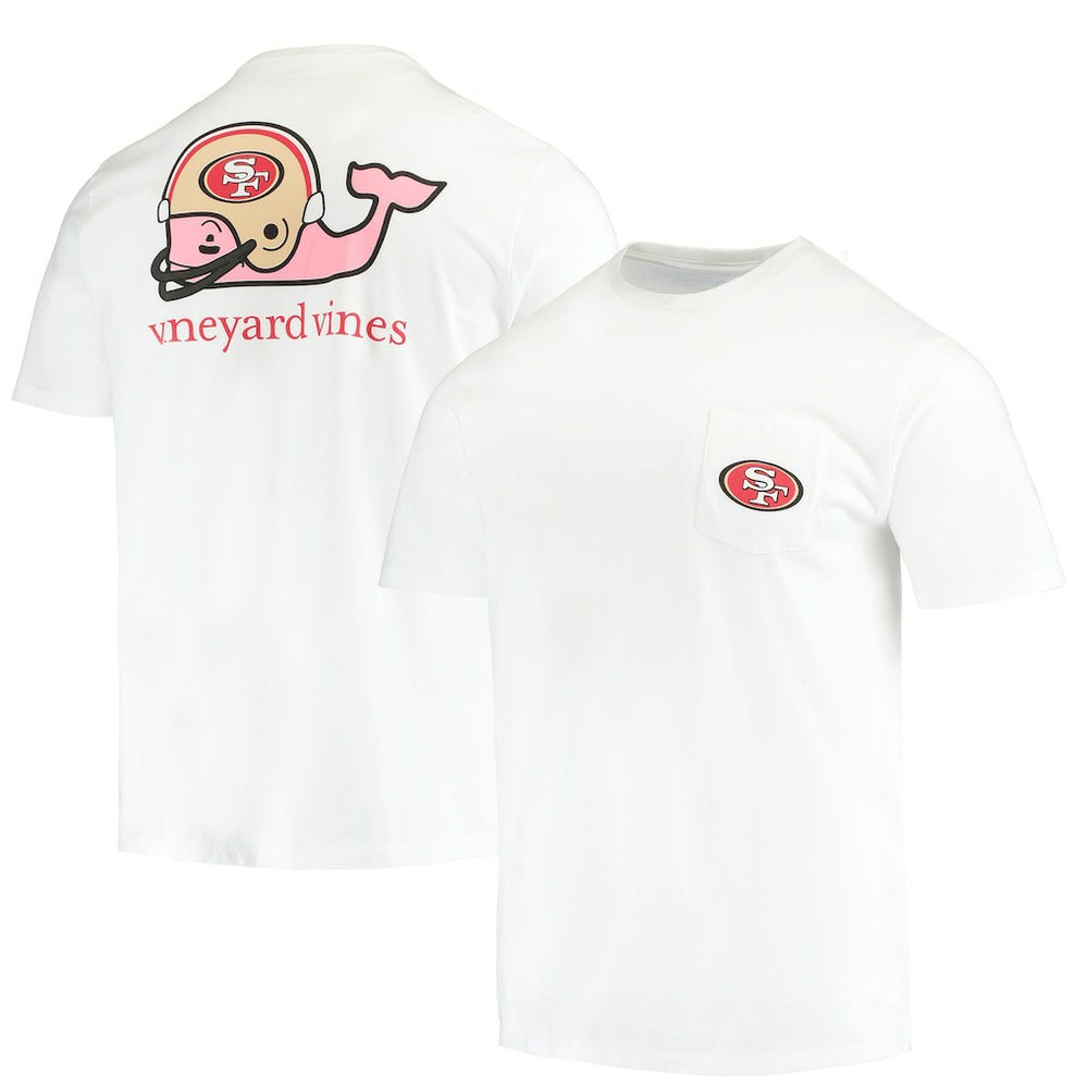 San Francisco 49ers Vineyard Vines Big & Tall Helmet T-Shirt - White T-shirts