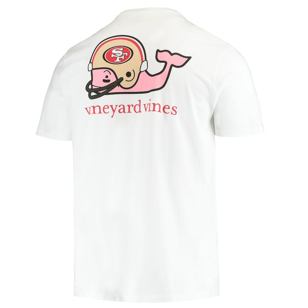 San Francisco 49ers Vineyard Vines Big & Tall Helmet T-Shirt - White T-shirts