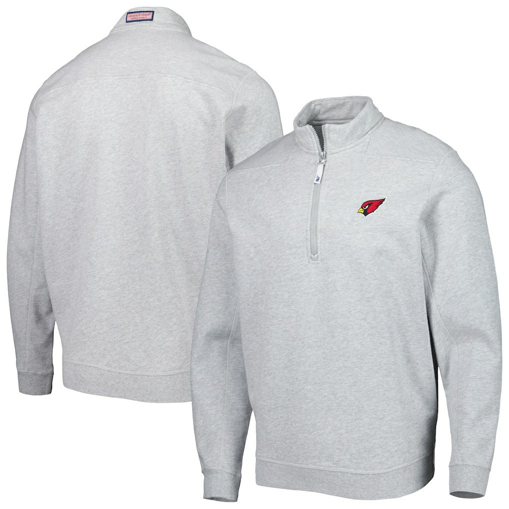 Arizona Cardinals Vineyard Vines Shep Shirt Quarter-Zip Sweatshirt - Heather Gray Sweatshirts