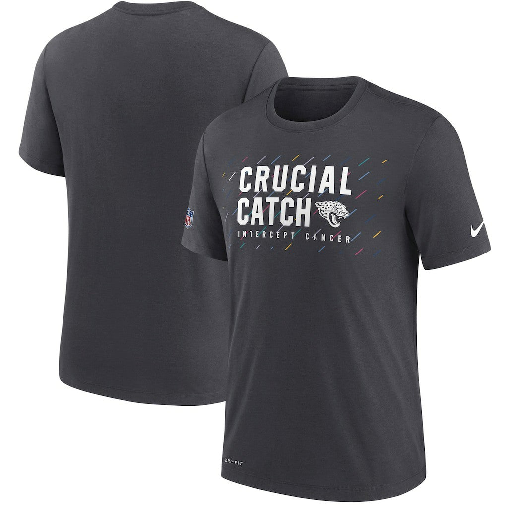 Jacksonville Jaguars NFL Crucial Catch Performance T-Shirt - Charcoal T-shirts