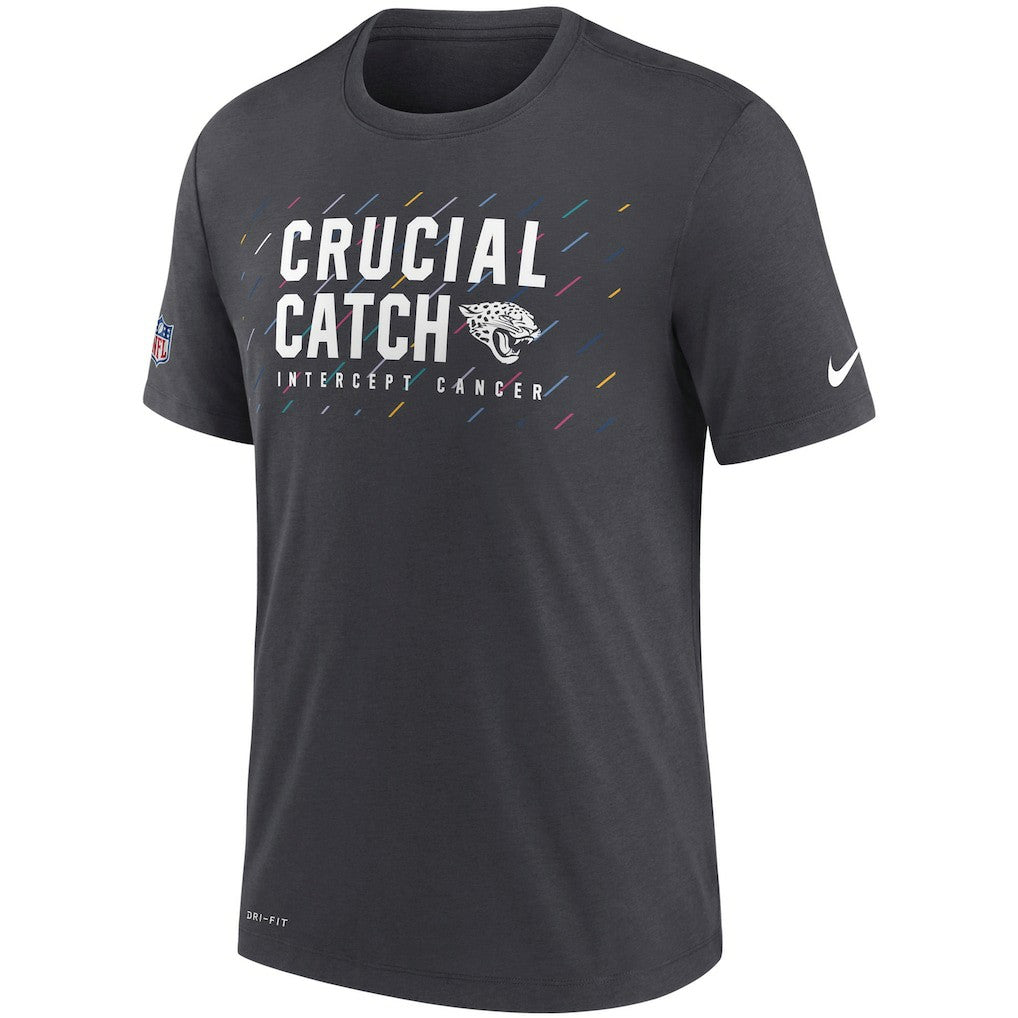 Jacksonville Jaguars NFL Crucial Catch Performance T-Shirt - Charcoal T-shirts
